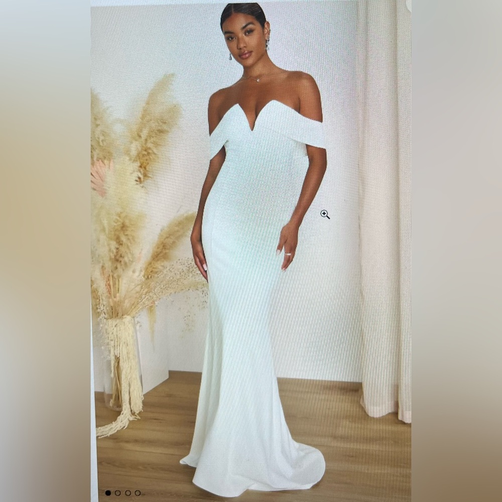 Bridal, Ivory off-the-shoulder Mermaid Dress